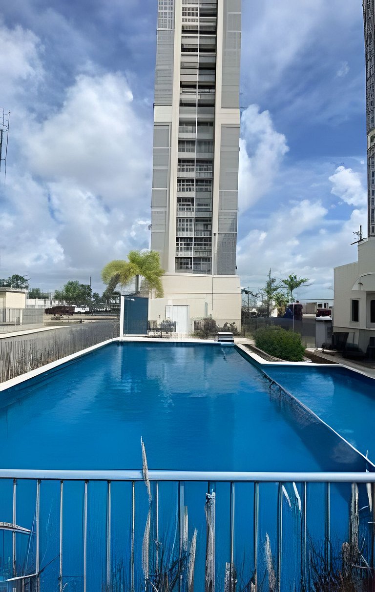 Apto 2 Qtos  Wi-Fi + garagem - Vista Mar - Piscina