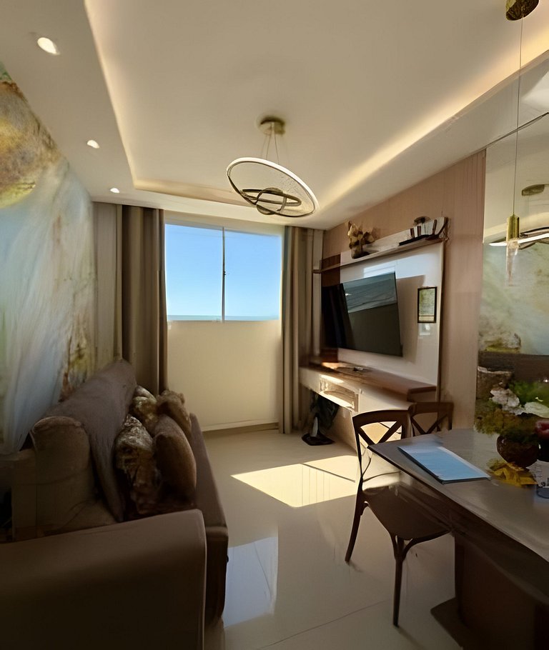 2 Qtos Lindo Apto| Praia +Lazer Completo+ Wi-Fi