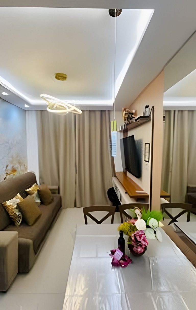 2 Qtos Lindo Apto| Praia +Lazer Completo+ Wi-Fi
