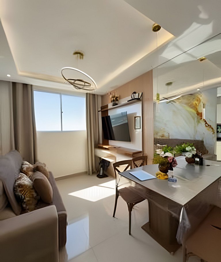 2 Qtos Lindo Apto| Praia +Lazer Completo+ Wi-Fi