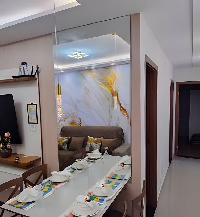 2 Qtos Lindo Apto| Praia +Lazer Completo+ Wi-Fi