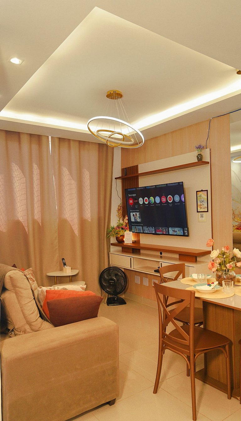2 Qtos Lindo Apto| Praia +Lazer Completo+ Wi-Fi