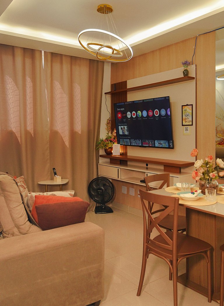 2 Qtos Lindo Apto| Praia +Lazer Completo+ Wi-Fi