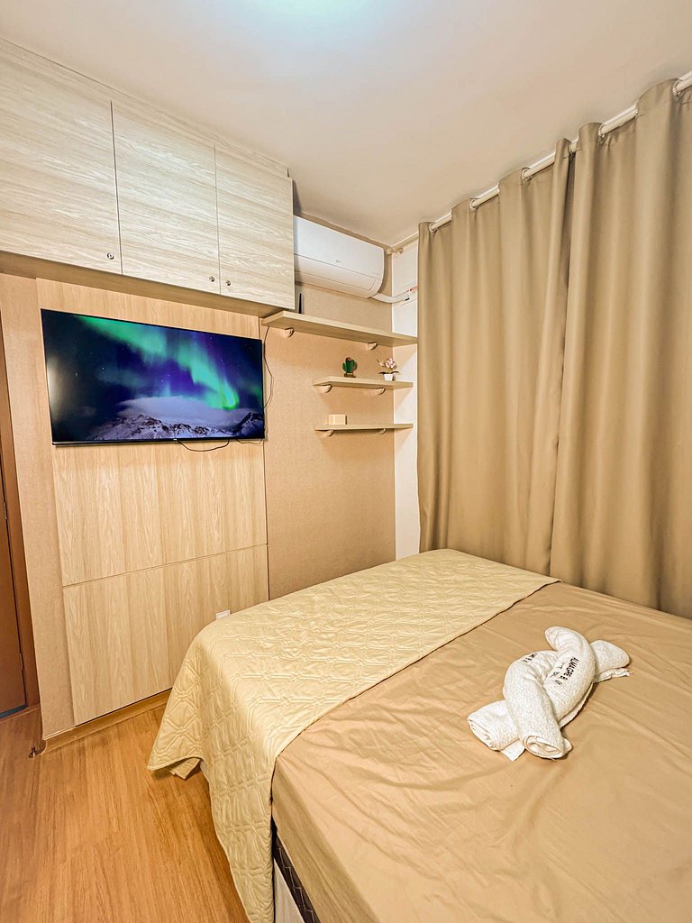 2 Qtos Lindo Apto| Praia +Lazer Completo+ Wi-Fi
